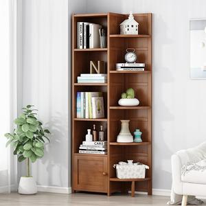 Juego de muebles de esquina de bambú que ahorran espacio: Librería, estante de almacenamiento, gabinete de esquina triangular y estantería estrecha - Product Image 1
