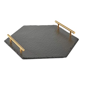 <span class=keywords><strong>Plateau</strong></span> <span class=keywords><strong>de</strong></span> <span class=keywords><strong>service</strong></span> fromage en <span class=keywords><strong>ardoise</strong></span> naturelle, livraison gratuite, avec poignée en or brossé - Product Image 1