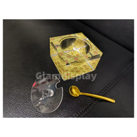 Pot à miel suspendu carré en Lucite avec couvercle magnétique personnalisé, thème Judaica, en acrylique, cadeau de Rosh Hashana, avec cuillère à miel
