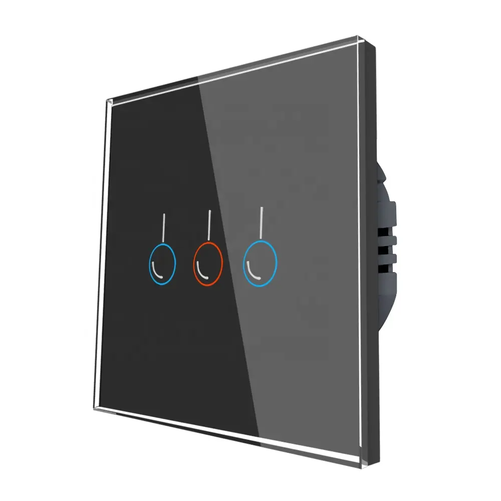 Elektrische Product Leven Thuis Stopcontact 3 Gang 2 Way Wifi Tuya Smart Switch Black