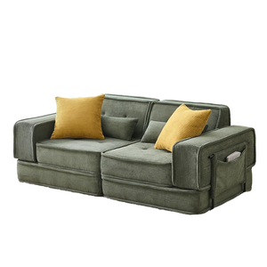 Sofá Cama de Corduroy Acolchado 2 en 1 Convertible <span class=keywords><strong>para</strong></span> Apartamento, Sala de Estar o Dormitorio, Sofá Cama de Dos Plazas - Product Image 4