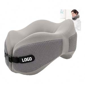 Oreiller de voyage ergonomique en mousse à mémoire de forme en U, personnalisé avec logo d'entreprise, respirant et doux, pour un soutien optimal du cou - Product Image 1