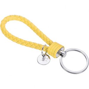 Multicolor Braided PU Leather Keychain Alloy <b>Key</b> Ring Sleeve Woven Strap Car <b>Key</b> Fashion Handmade Accessories for Women Men Kids - Product Image 1