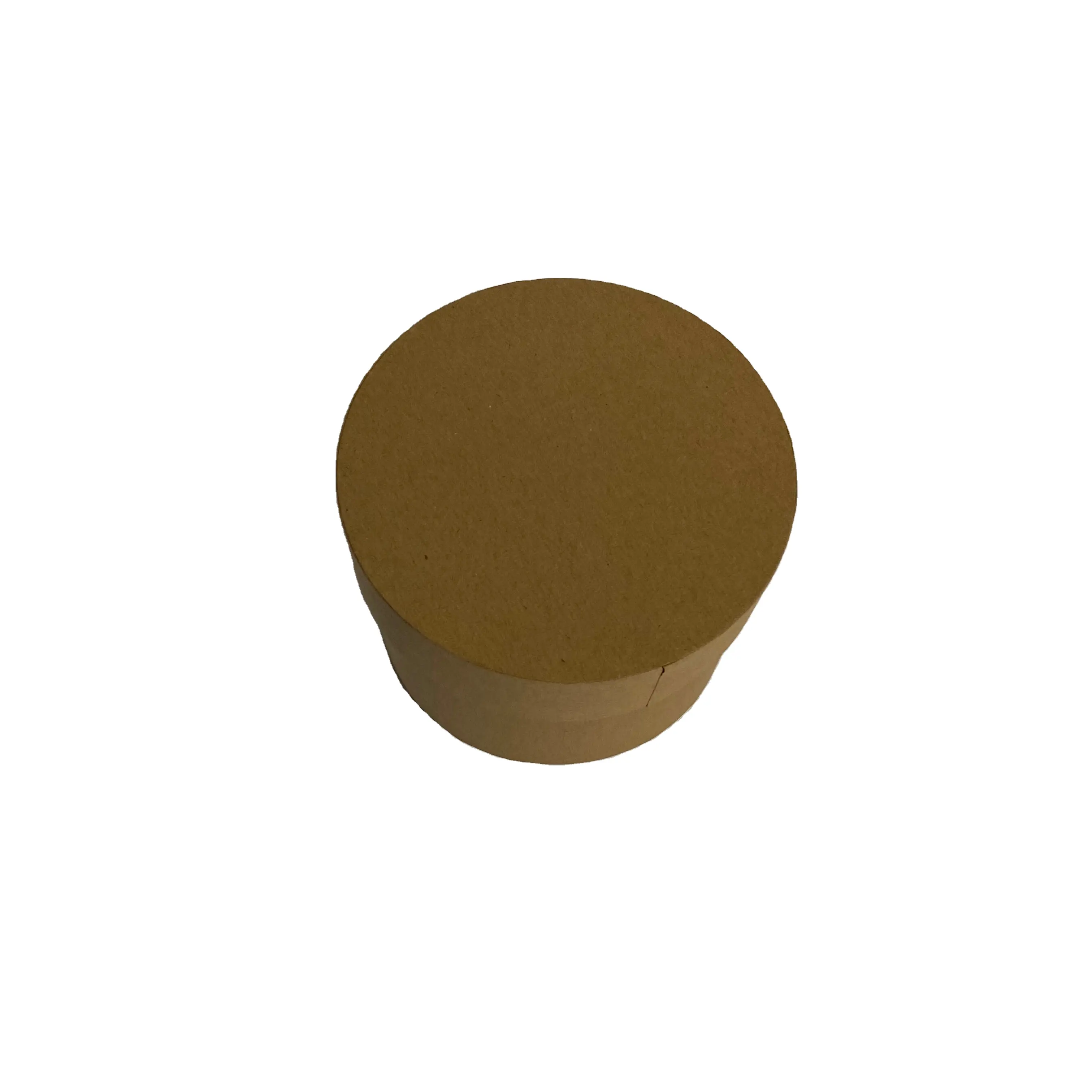 Recycelbare runde kreisförmige Geschenkbox aus Kraftpapier starr mit Goldfolie mattiert und mit glänzendem Finish laminiert