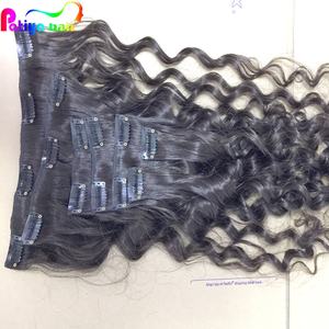 Extensiones de Cabello Humano Natural Vietnamita con Clip, Doble Trama, 100% Cabello Humano, Ondulado Natural, Color Negro, Extensiones con Clip Efecto Mojado y Ondulado - Product Image 6