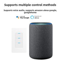Interrupteur intelligent Graffiti Matter US-spec Wi-Fi à bouton-poussoir, nécessitant fil neutre, contrôle vocal Alexa, minuterie, IP20, résistant au feu, type levier PC