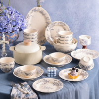 Ensemble de bols et assiettes en céramique Naihuhu de style moderne de grande valeur Ins Combinaison de plats de riz jetables à usage domestique de style français