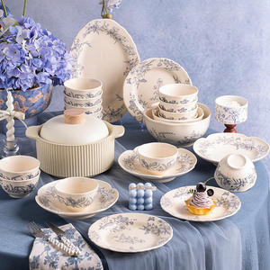 Ensemble de bols et assiettes en céramique Naihuhu de style moderne de grande valeur Ins Combinaison de plats de riz jetables à usage domestique de style français - Product Image 5