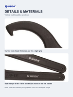 68-130mm Drop Forged High Carbon Steel Black Oxide Finish High Torque Thickened Head Round Nut C Hook Spanner Wrench