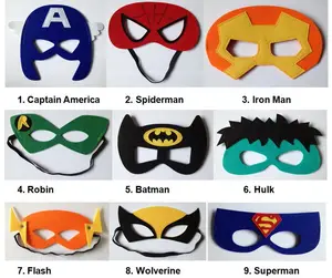 Décoration de fête thème Super héros Avengers demi-masque facial masque de Super-héros en feutre