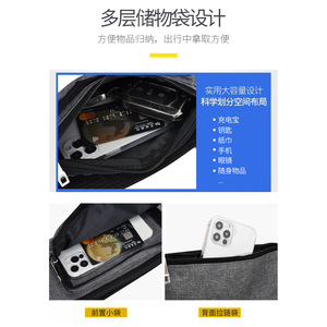 Huang Lei Unisex Sports Waist Bag Lightweight Oxford Cloth Adjustable Strap Multi Functional Fitness Chest Bag For Everyday Use - Product Image 3