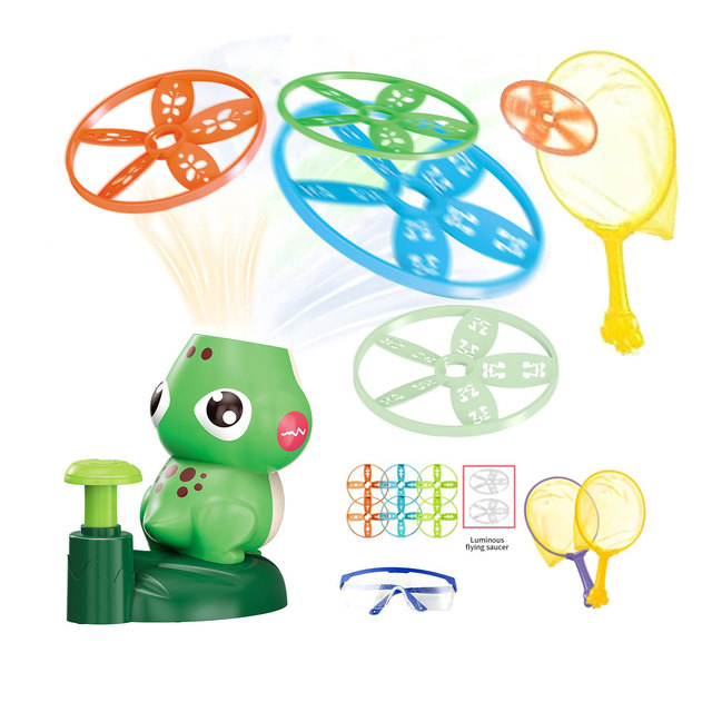 Ejection Frog Step on Flying Saucer Disc UFO Launcher Toy for Kids Yard Catching Game Outside Play
