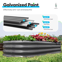 Jardinière ovale surélevée en métal personnalisable, grande, écologique, pour plantes et légumes