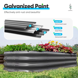 Jardinière ovale surélevée en métal personnalisable, grande, écologique, <span class=keywords><strong>pour</strong></span> plantes et légumes - Product Image 4