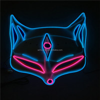 Vente en gros de masques de Kabuki japonais éclairés personnalisation, masque lumineux Led Fox Masquerade Dj Party
