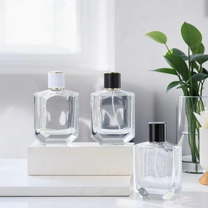 Botella de Perfume de Vidrio Transparente de Alta Calidad de 100 ml, Diseño Cuadrado Único y Plano, con Tapa, para Hombre y Mujer - Product Image 5