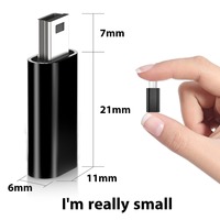 Adaptateur USB-C femelle vers Mini USB mâle en métal pour la charge et la transmission de données, compatible avec les anciens téléphones mobiles et les enregistreurs de conduite