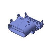 Prise femelle USB 3.1 TYPE C 24P, type encastré, insertion frontale et fixation arrière, double coque L=10.0 CL=0.5 H=1.65