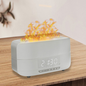 Elektrikli yangın uçucu yağ difüzör ultrasonik alev hava yağ difüzörler BT çalar saat ile akıllı müzik hoparlörü hava nemlendirici - Product Image 6