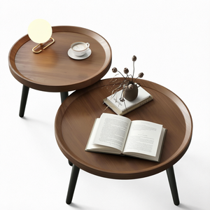 Table basse moderne en métal réglable en hauteur GH2 avec plateau en bois, garantie 1 an - Meubles de salon - Product Image 1