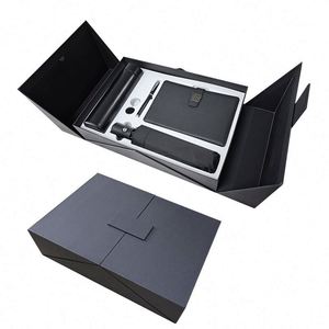 Agenda en cuir de luxe A5 personnalisé haut de gamme pour entreprises, ensemble cadeau de carnet et stylo personnalisé - Product Image 3