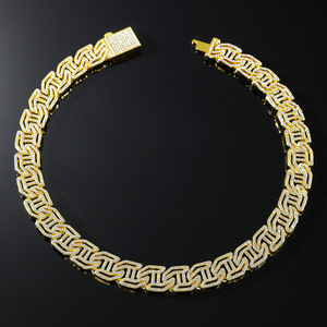 สร้อยคอแฟชั่นดีไซน์ฮิปฮอปแบบใหม่ปี 2026 ลายเรขาคณิตแบบ Cuban Link ชุบทองและเงิน - Product Image 3