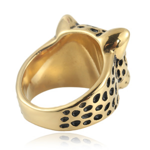 Bague Léopard Dorée pour Homme, Style Punk, Bijou Zodiaque Animal, Sertissage à Griffes, Cadeau 24024 - Product Image 2