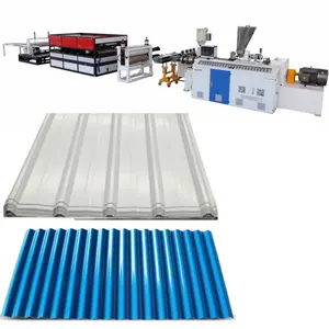 Color Coated Galvanized Corrugated Roofing Sheets Plastic Wave Roof Sheet pvc corrugated sheet extruder making machine
