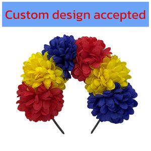Diadema de Flores de Tela Estilo Boho, Guirnalda para el Cabello, Decoración para Fiestas y Festivales, Carnaval Mexicano, Halloween, Accesorio para el Cabello para Mujeres - Product Image 1