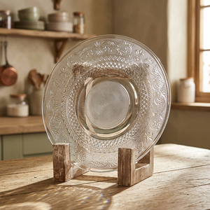 Support de présentation pour assiettes en bois d'acacia rustique, support décoratif, porte-assiettes en bois naturel fait à la main pour la cuisine, la salle à manger - Product Image 6