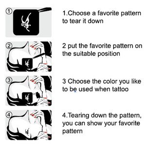 Stencil Temporanei Riutilizzabili per Tatuaggi su Viso e Corpo, per Pitture Glitterate, Matrimoni, Feste di Compleanno, Concerti, Modelli per Tatuaggi HH - Product Image 3