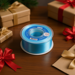 Cinta de Raso Ilan de 5.0cm x 25 Yardas, Color Azul Cielo, para Decoración de Regalos - Product Image 2