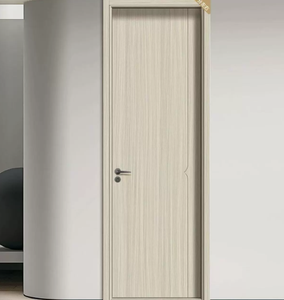 Porte intérieure minimaliste en MDF fini, ouverture manuelle, isolation phonique, options de couleur beige et gris - Product Image 1
