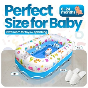 Baignoire gonflable pour bébé en PVC 50*25*19 CM, pliable, sûre, avec siège antidérapant en forme de selle, baignoire de voyage pour tout-petits - Product Image 2