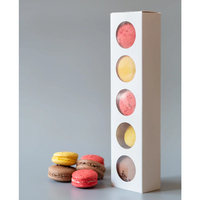 Boîte cadeau blanche personnalisée à biscuits alimentaires boîte à macaron unique en papier d'emballage individuel pour biscuits sucrés