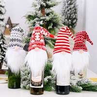 Nuevas Decoraciones Navideñas, Gorro Tejido, Muñeco de Gelo sin Rostro, Funda para Botella de Vino y Decoración