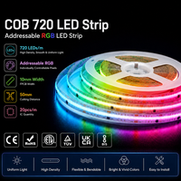 Bande LED COB RGBIC WS2811 DC24V 5M 10M 20M 30M, Ruban Lumineux à Effet Eau Courante RGB IC, Lampe Décorative pour Chambre