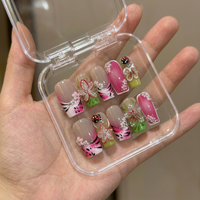 Uñas Postizas Francesas Clásicas 3D de Alta Calidad, Uñas Postizas de Nuevo Estilo con Pegamento, Suministros para Uñas al por Mayor