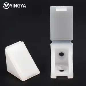 Conector de soporte de esquina de plástico autoadhesivo para gabinete Soporte de junta de esquina plana para uso en cocina y hotel