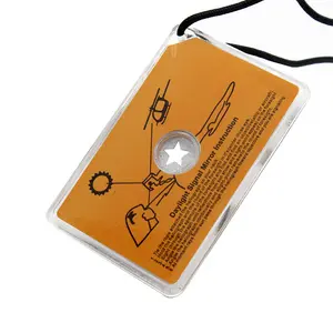 Survival Camping Hiking Gear SOS Survival Technology Emergency Signal Mirror With Whistle Lanyard