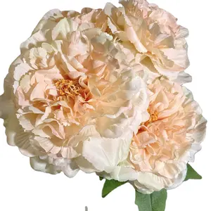 5 cabeça Atacado Casamento Artificial Bouquet Home Decor Silk Flower Peony