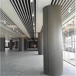 Colonnes structurelles en aluminium perforé rouge personnalisées pour l'extérieur des bâtiments, design contemporain, revêtement en poudre anti-corrosion - Product Image 6