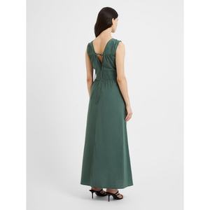 Robe extra longue 100% coton, col en V, sans manches, fermeture éclair cachée, lacets - Product Image 4