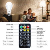 Ampoules LED à intensité variable DC rechargeables de haute qualité, télécommande intelligente tactile, 3CCT, blanc chaud, globe, crochet pour E27