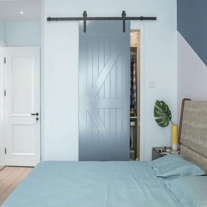 อุปกรณ์ประตูบานเลื่อน WEKIS ทนทาน สีดำซาติน ผลิตจากเหล็กและทองเหลือง พร้อมระบบกันเสียง ควบคุมด้วยรีโมท ติดตั้งง่ายด้วยสกรู สำหรับบ้านสมัยใหม่ - Product Image 5