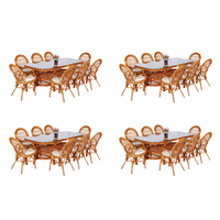 Ensemble de salle à manger moderne en rotin fait main, table longue conceptuelle pour mobilier de salle à manger de villa - CV.Craftindo