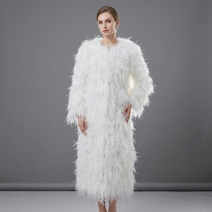 <span class=keywords><strong>Abrigo</strong></span> de plumas de avestruz natural, <span class=keywords><strong>largo</strong></span>, abierto por delante, personalizado, para mujer, ideal para fiestas elegantes y eventos nocturnos. - Product Image 1