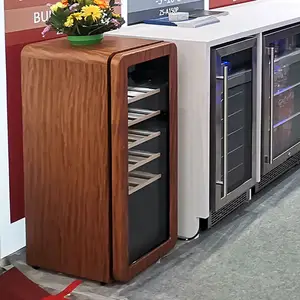 Josoo 58L Retro Nevera Enfriador de vino Refrigerador Gabinete Ventilador Circulante Pequeño Enfriador de vino Bajo encimera