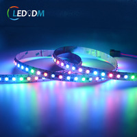 Bande LED RGB adressable 24V SMD5050 96 LED/m GS8208 WS2815 Pixel Strip 10mm à changement de couleur CE RoHS FCC
