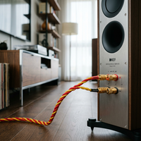 Cable de Audio Industrial de Cobre Trenzado con Aislamiento XLPE Rojo y Amarillo, 0.5mm 0.75mm 1.5mm, 2 Núcleos
